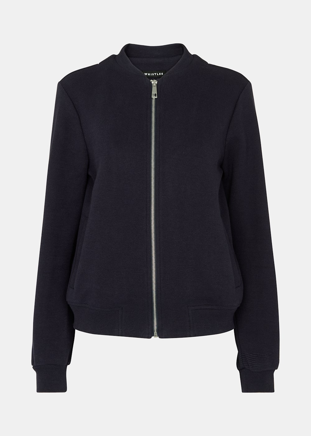 Navy Jersey Bomber Jacket WHISTLES Whistles UK