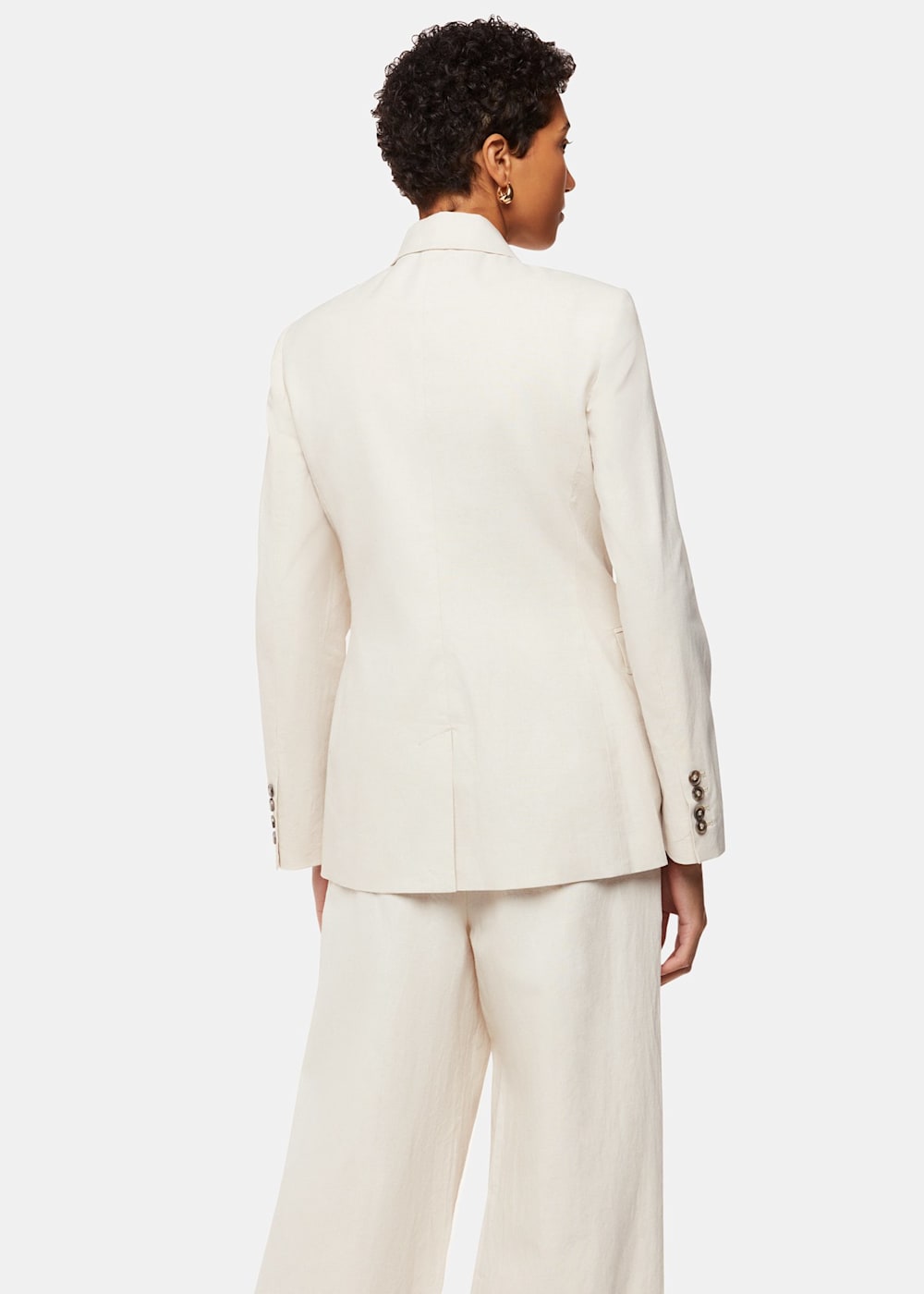 Oatmeal Lindsey Linen Blend Blazer WHISTLES Whistles UK