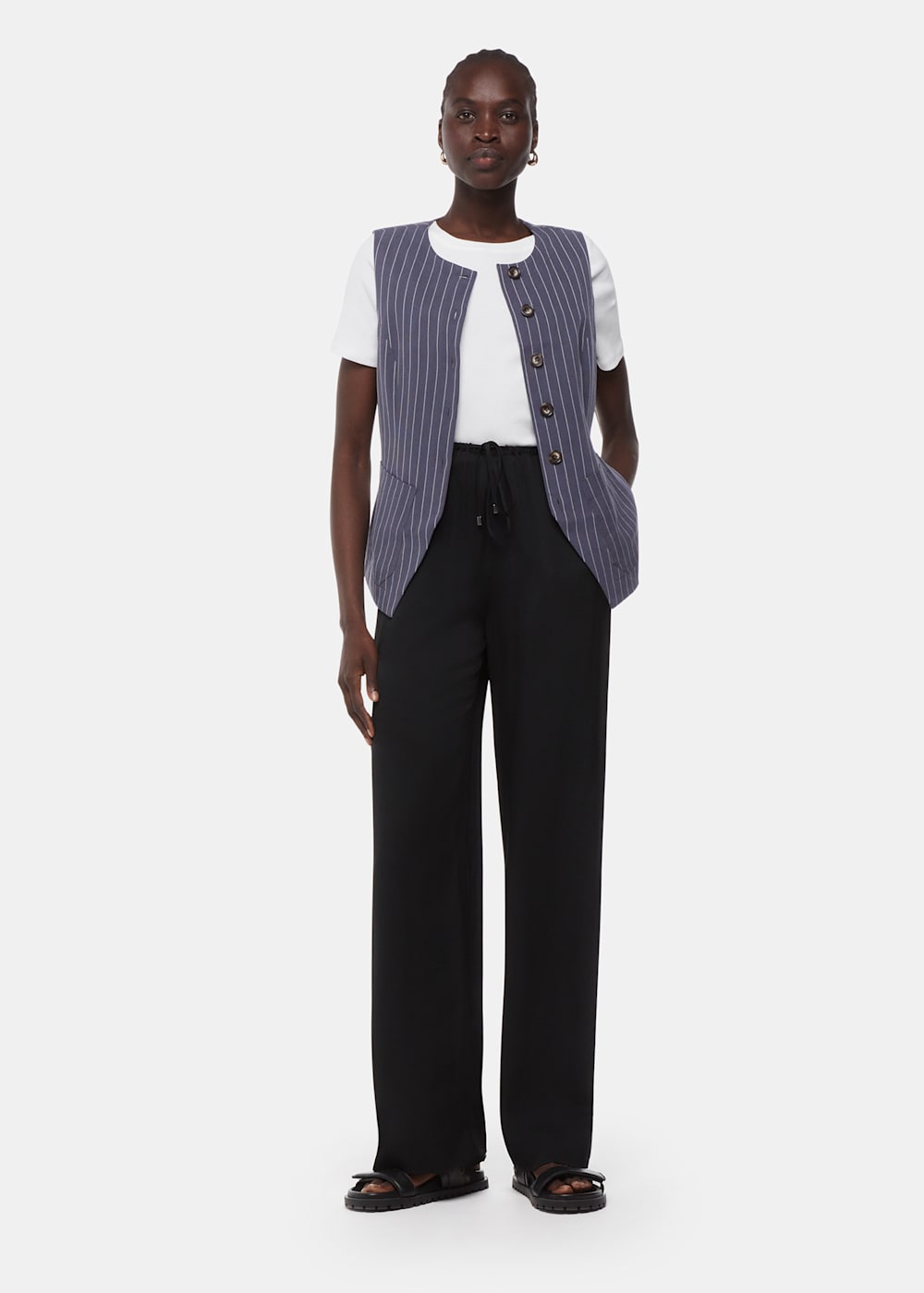 Blue pinstripe waistcoat hotsell