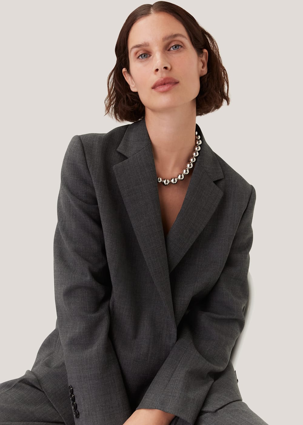 Grey marl blazer discount