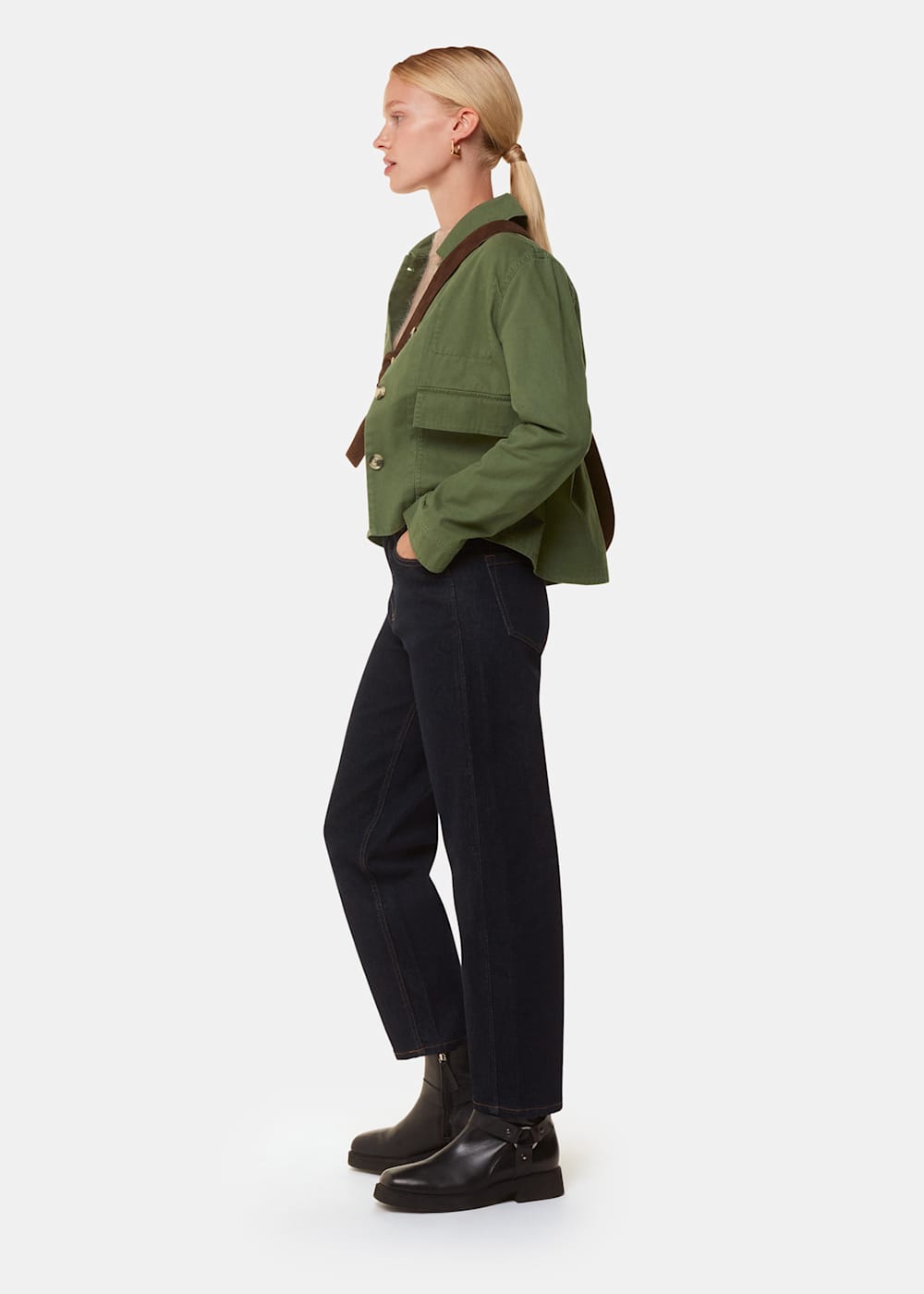 Whistles Marie Casual Jacket Dark Green Whistles Marie Casual Jacket Dark Green