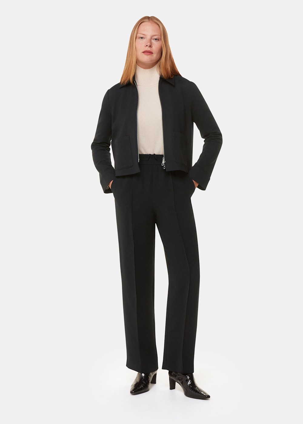 Blanknyc zip detail fitted ponte jacket clearance