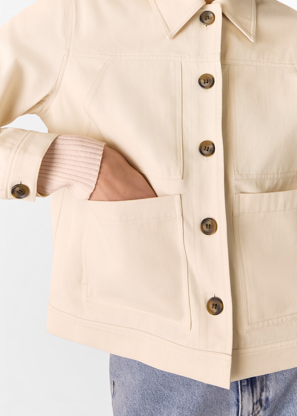 Whistles Neutral Mia Pocket Detail Jacket Whistles Neutral Mia Pocket Detail Jacket
