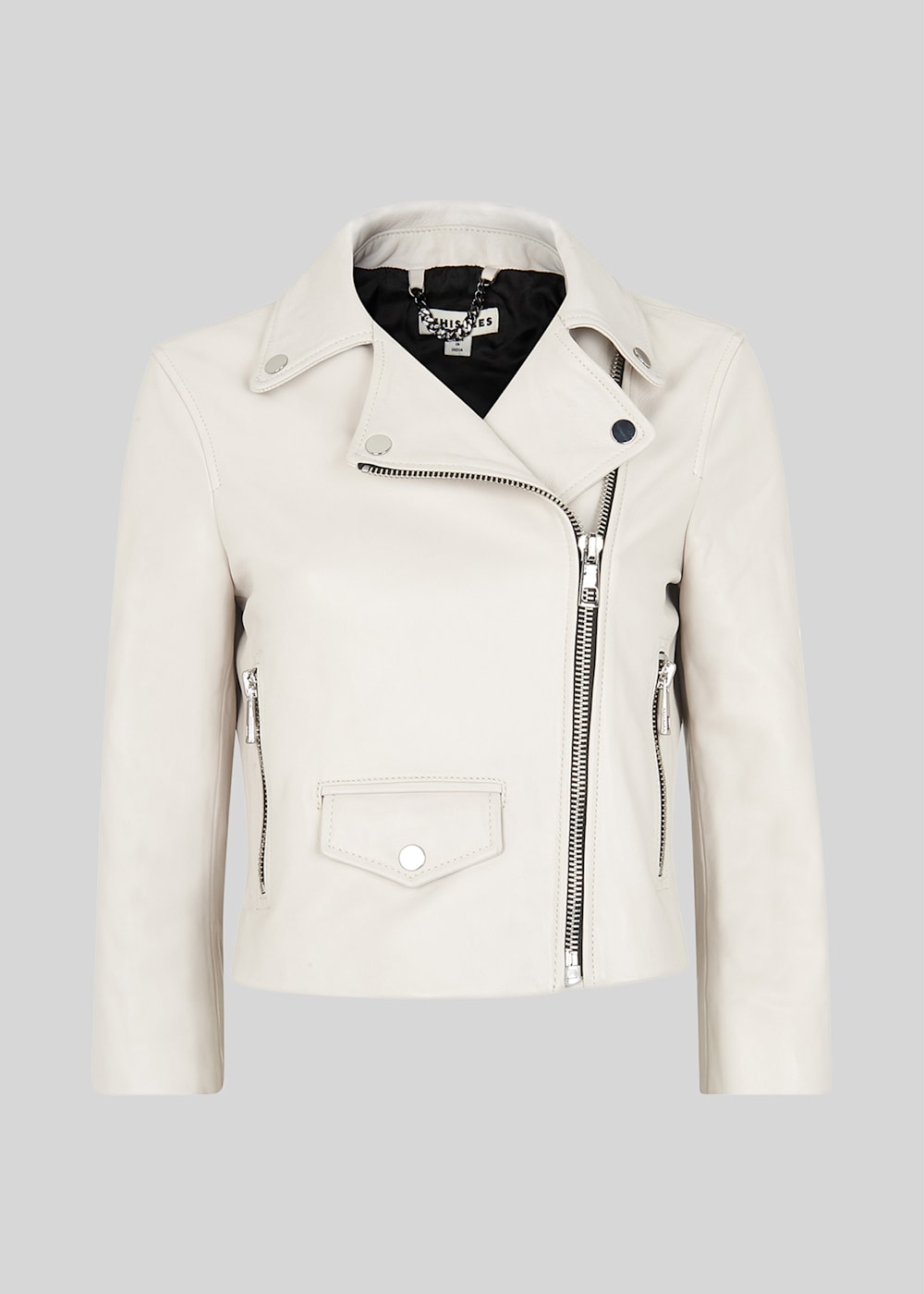 White Taylor Cropped Biker WHISTLES Whistles UK