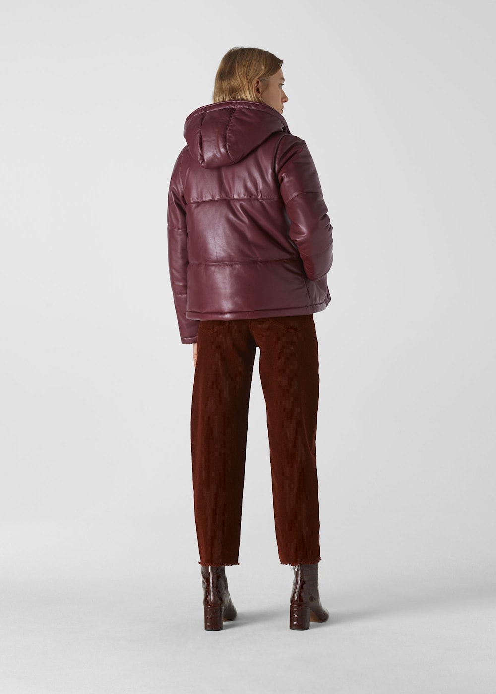 Whistles leather puffer jacket shop