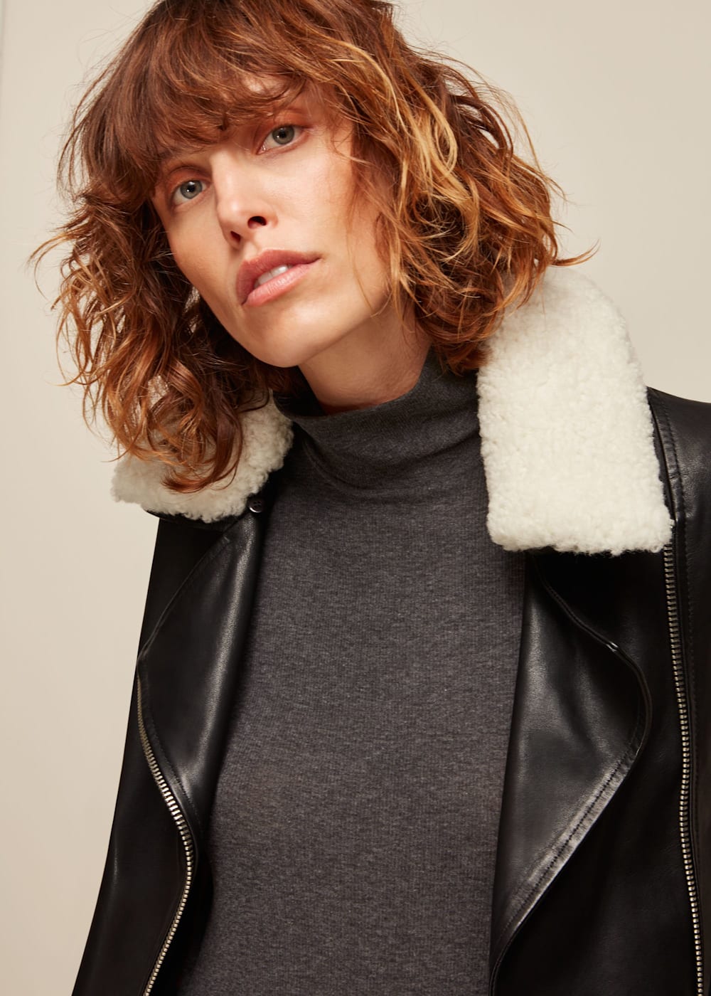 Borg collar jacket black sales
