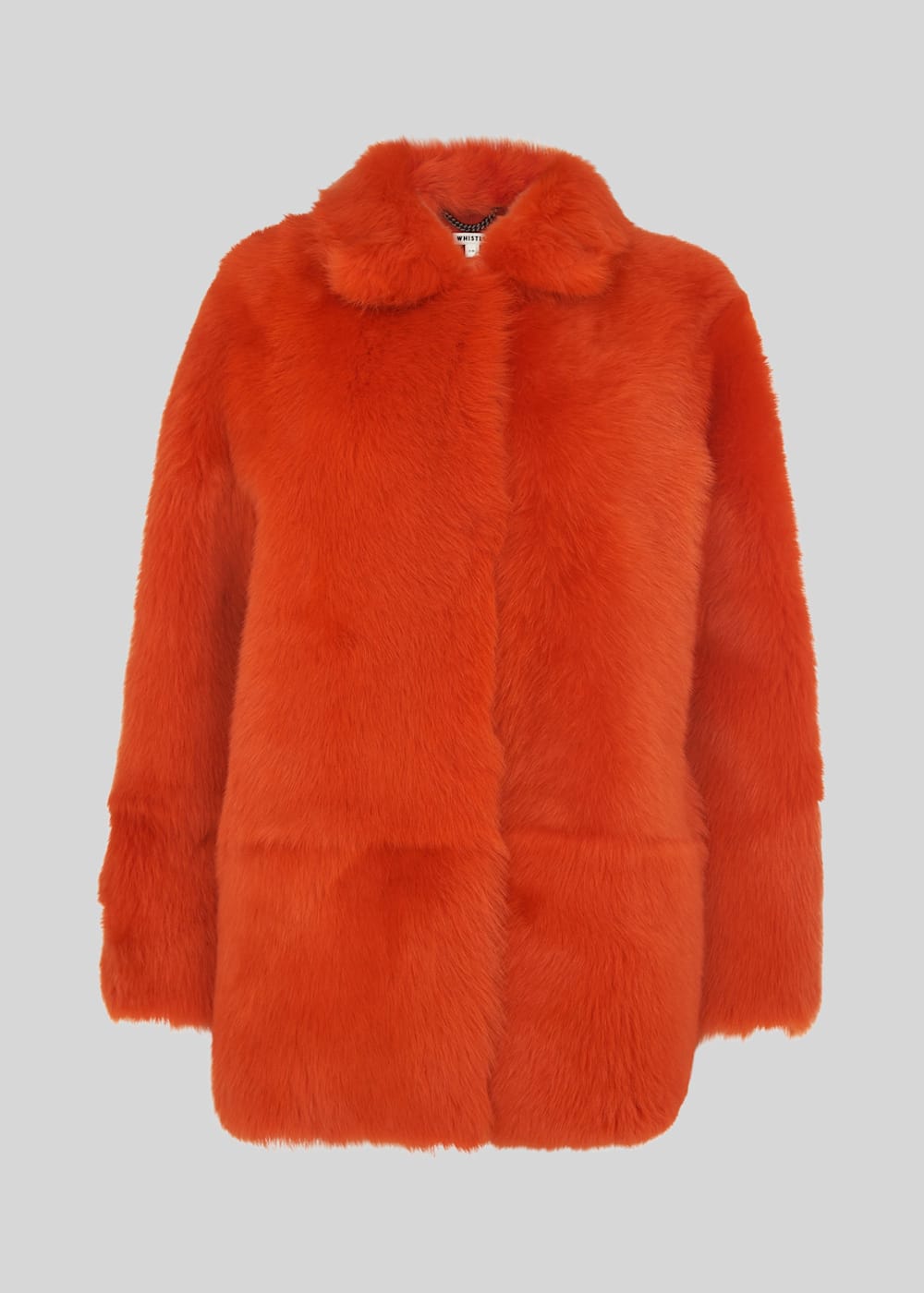 Orange Alba Shearling Coat WHISTLES Whistles US
