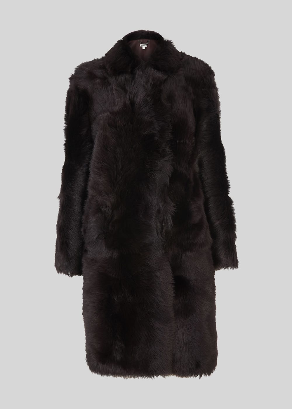 Black faux sheepskin coat online