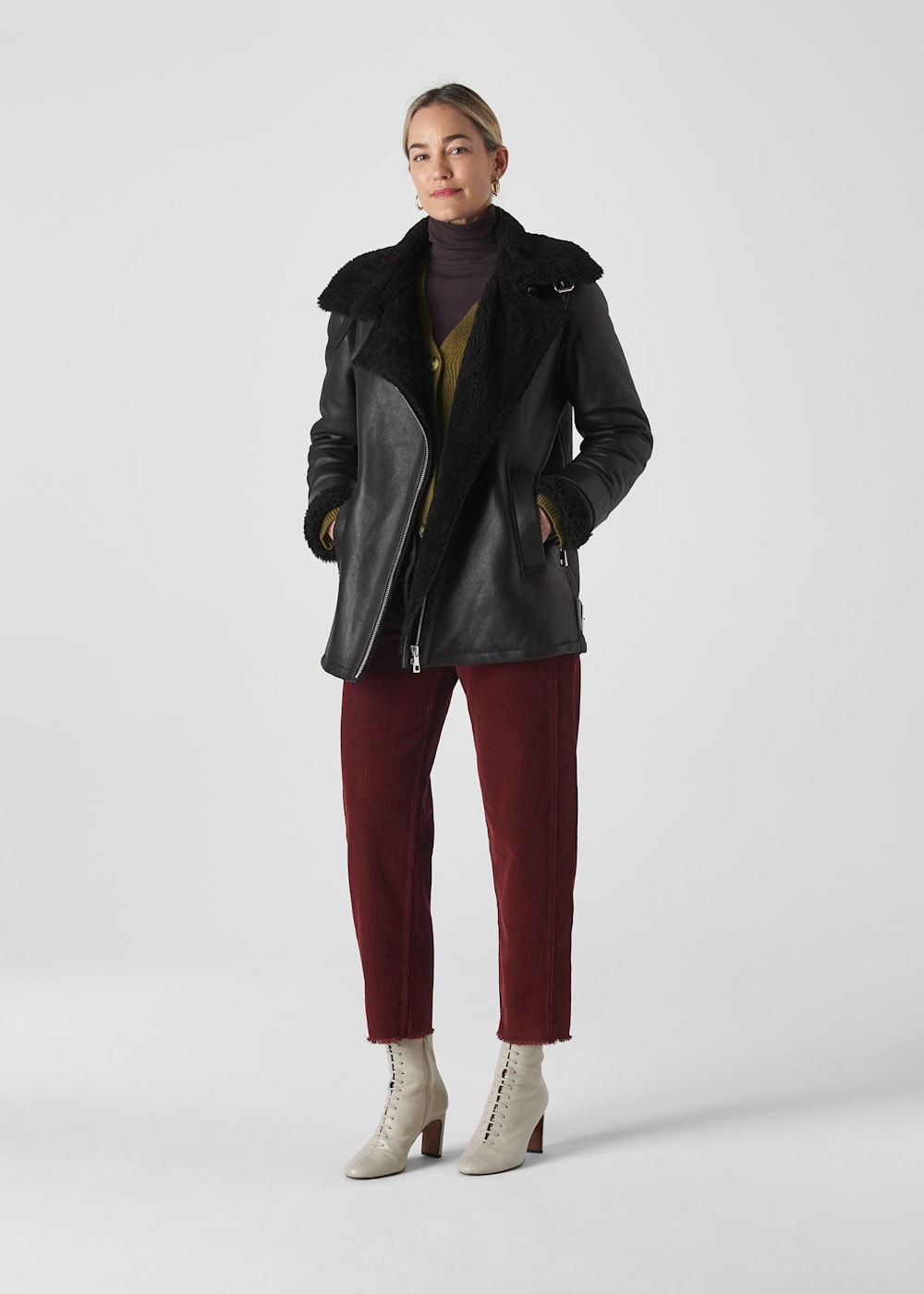 Cosy biker jacket top