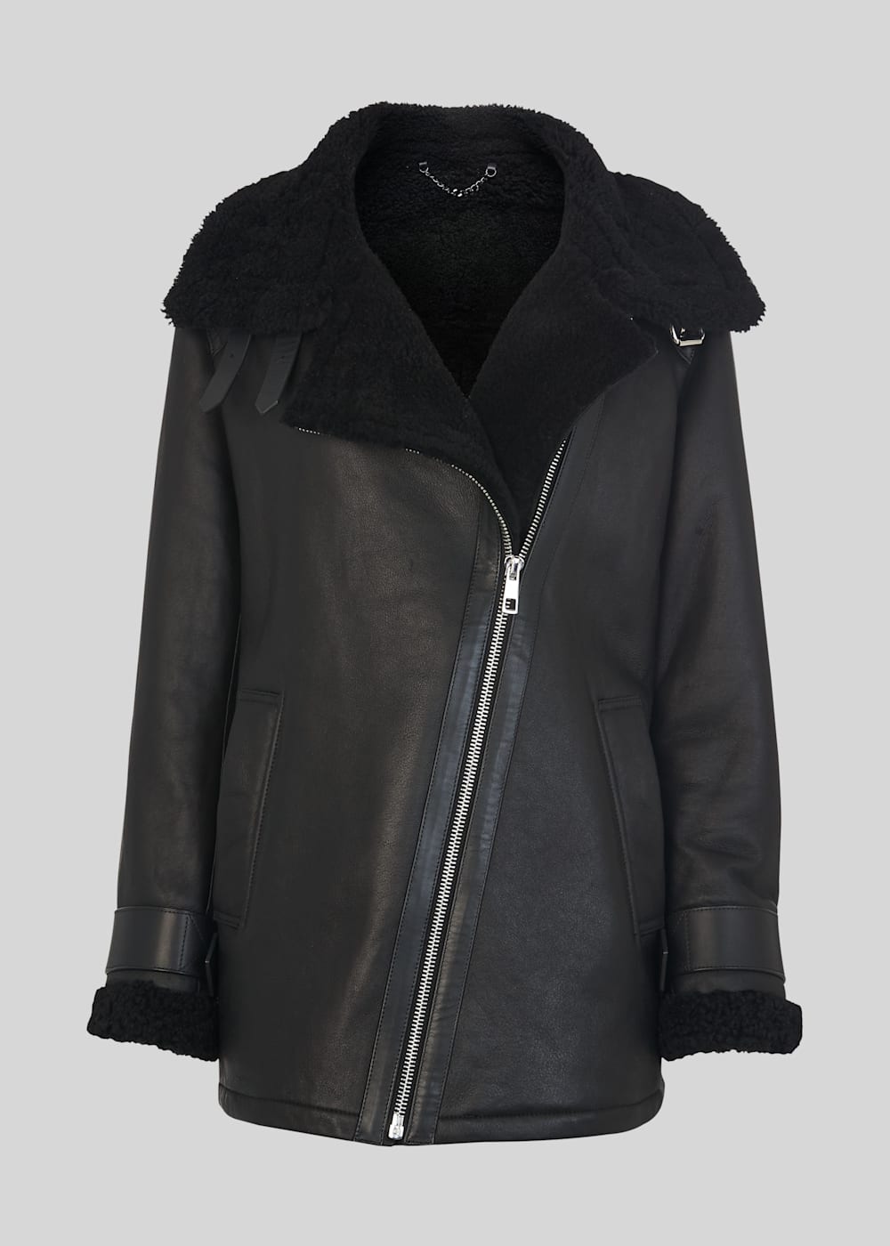 Whistles faux shearling biker jacket 2025