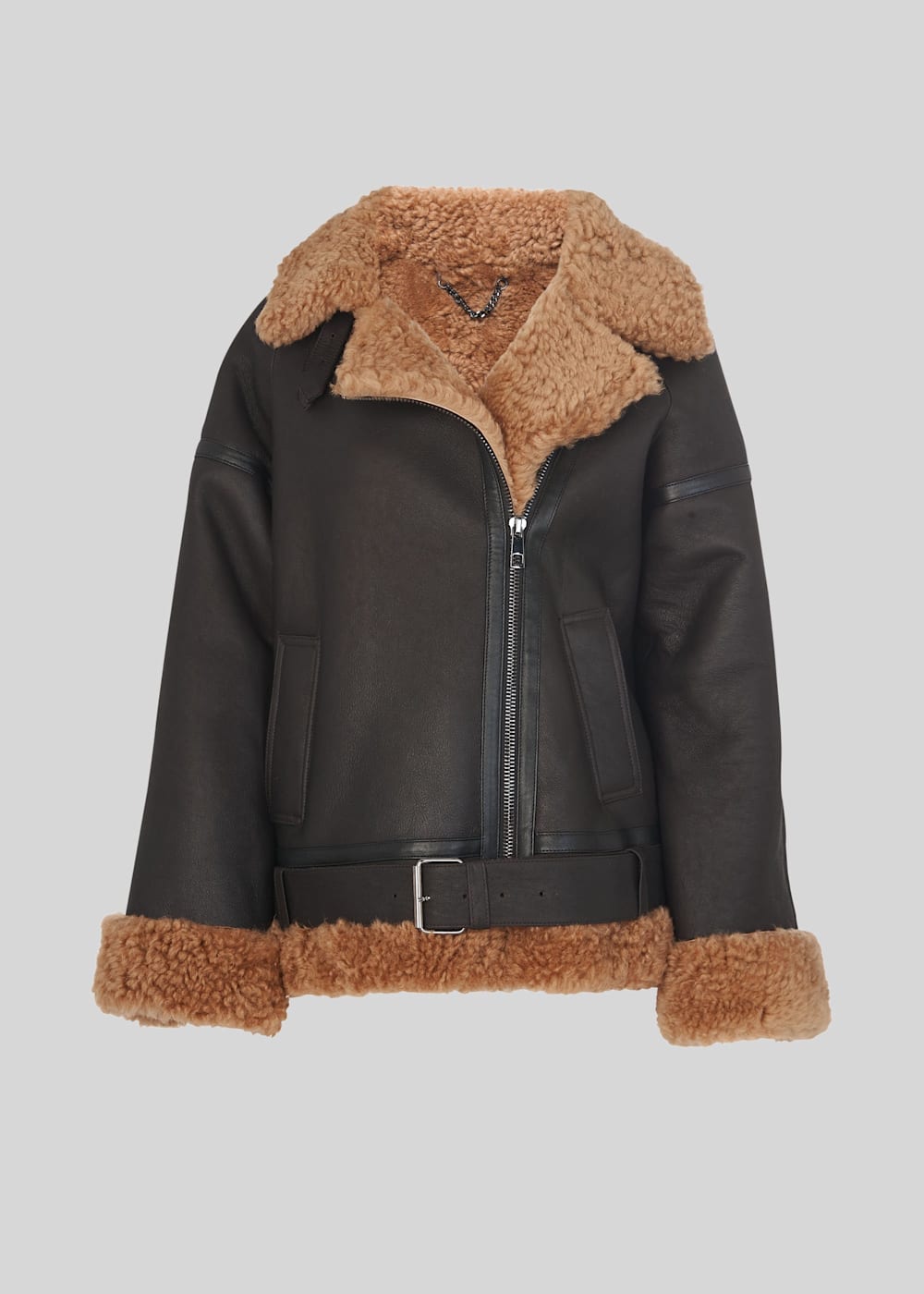 Whistles faux shearling biker jacket online
