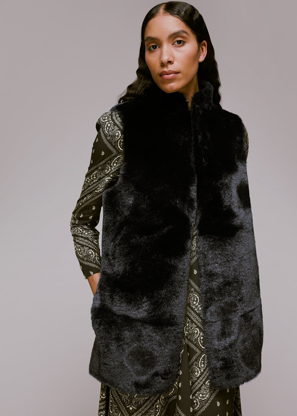 Faux fur gilet sale hot sale