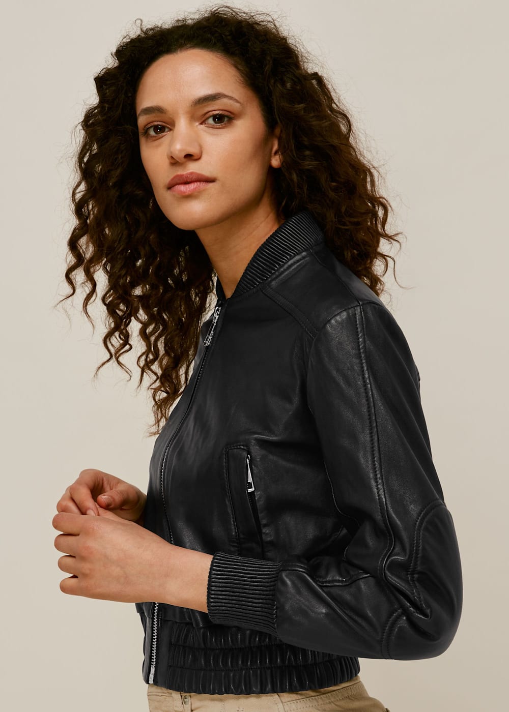 Cropped bomber jacket womens on sale