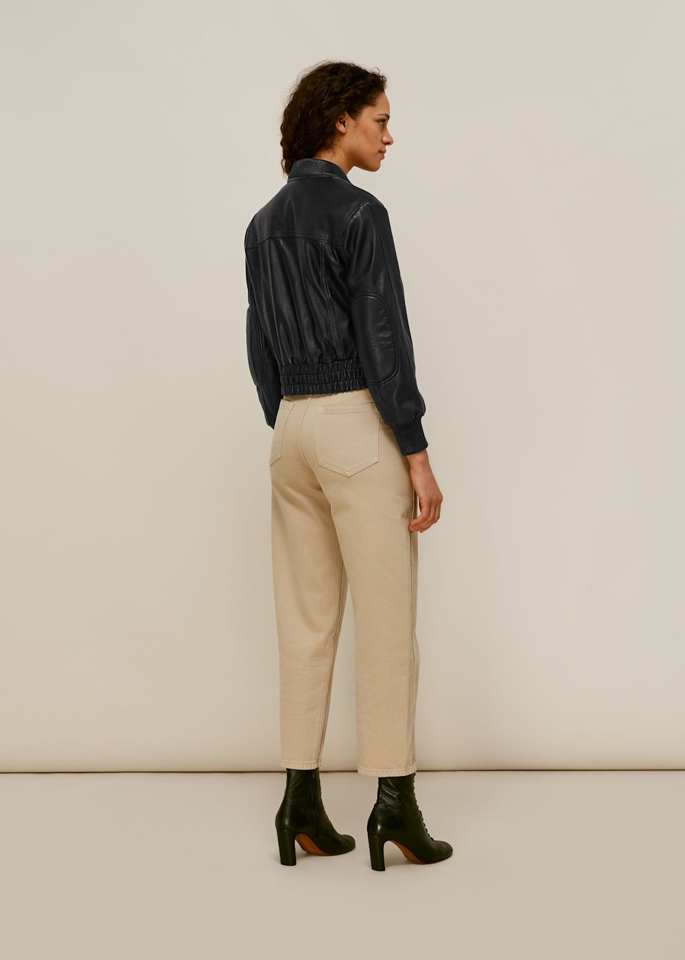 Whistles cropped leather jacket shop