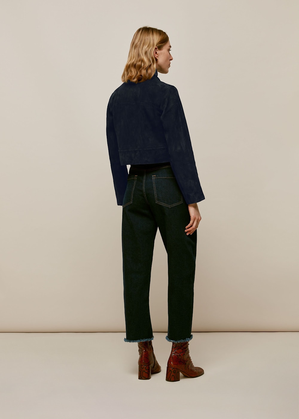 Cropped suede sales