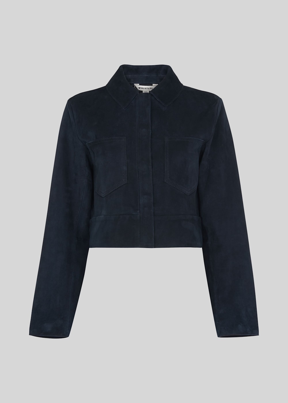 Cropped black suede jacket top