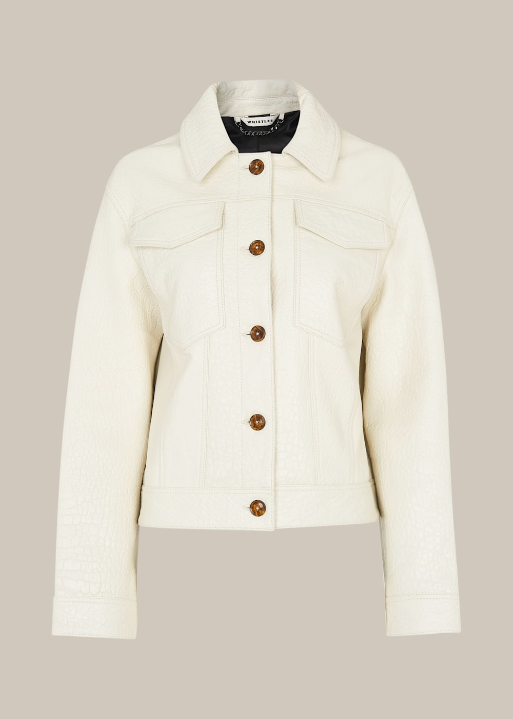 Whistles white leather jacket shop