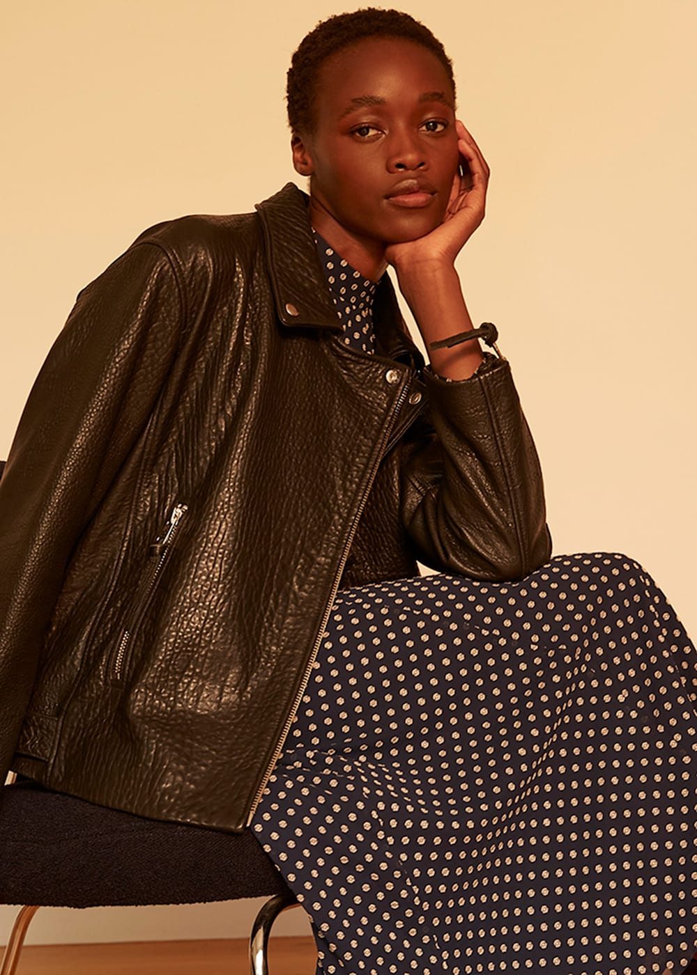 Whistles lily leather jacket shop