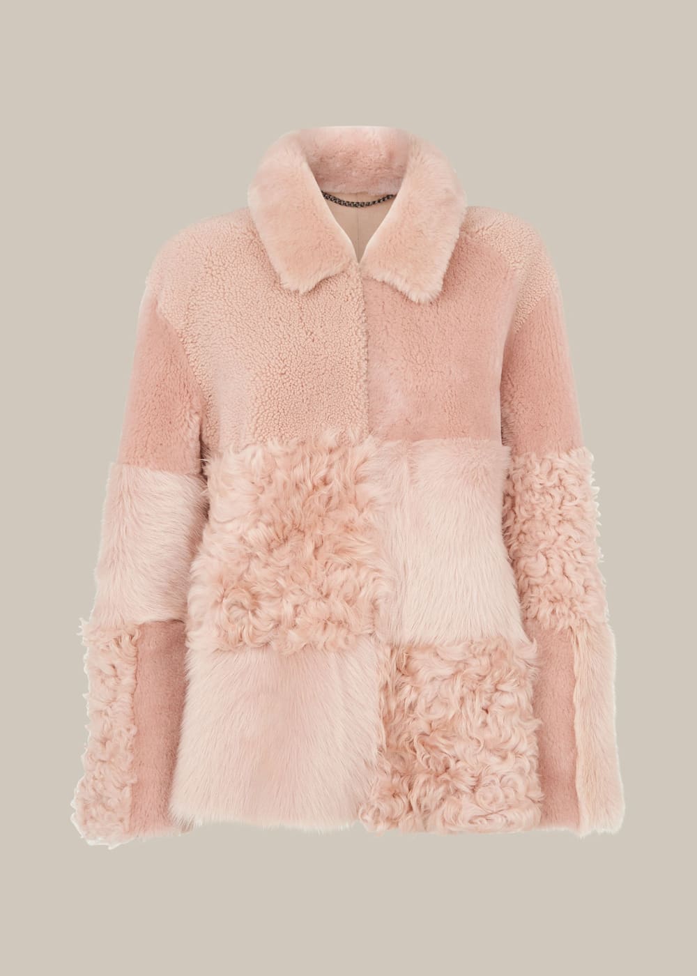 Pale Pink Hema Shearling Coat WHISTLES Whistles US