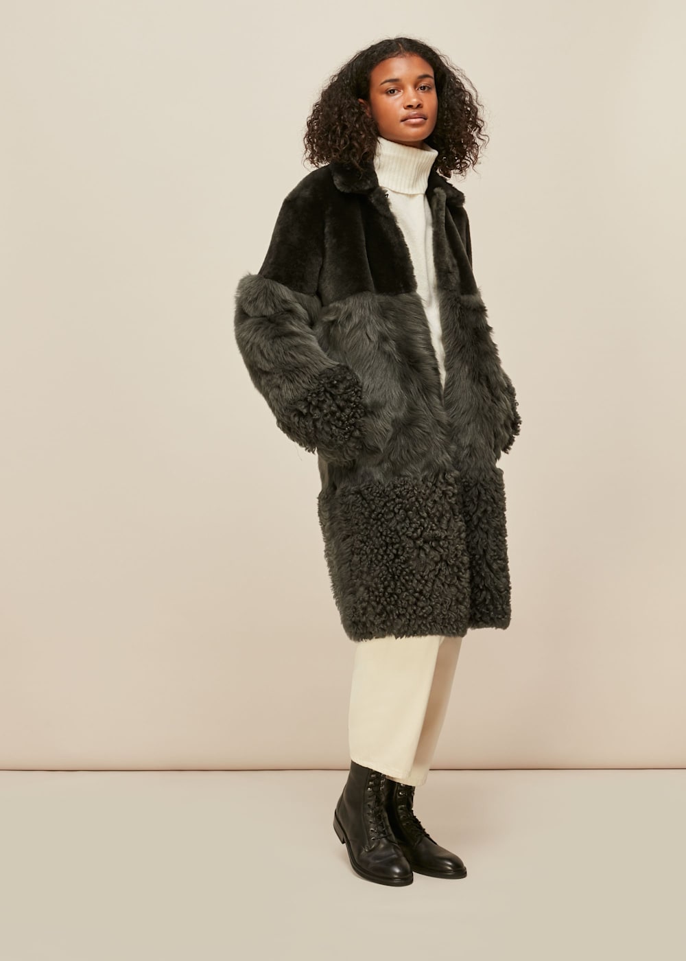 Whistles shearling coat shop