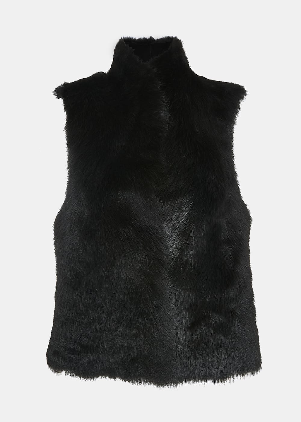 Short black fur gilet deals