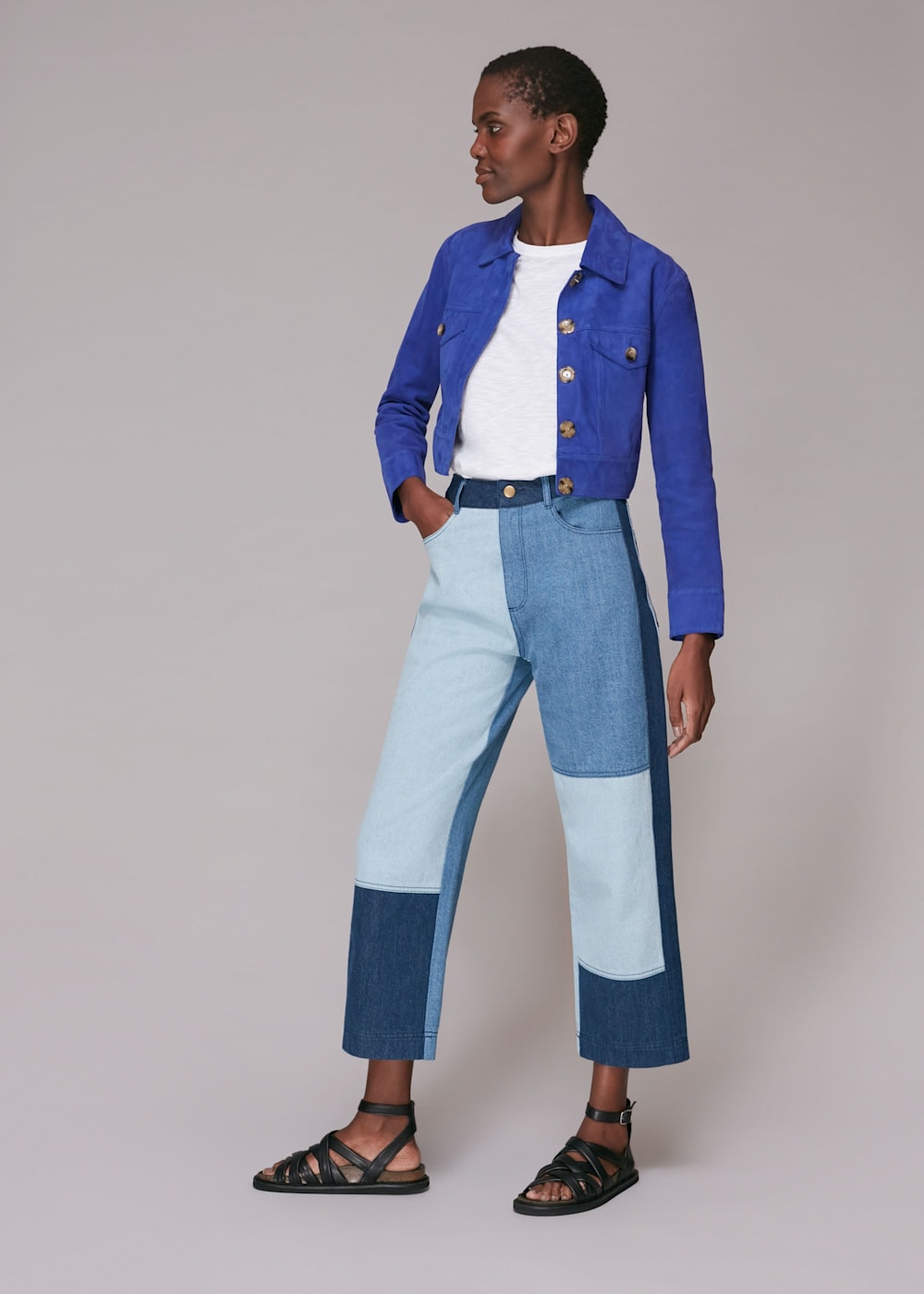 Cropped suede jacket store