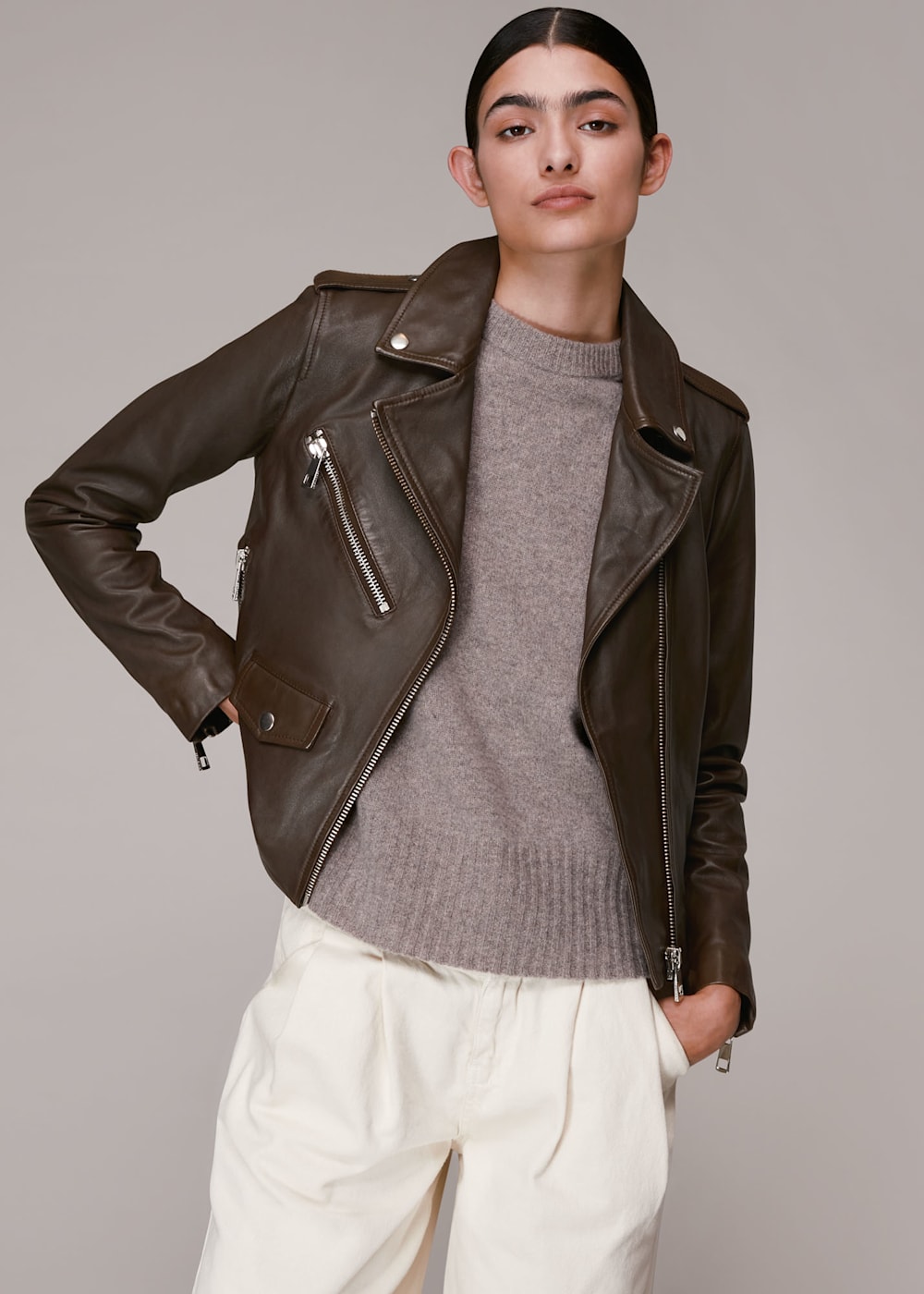 Whistles agnes leather jacket review new arrivals