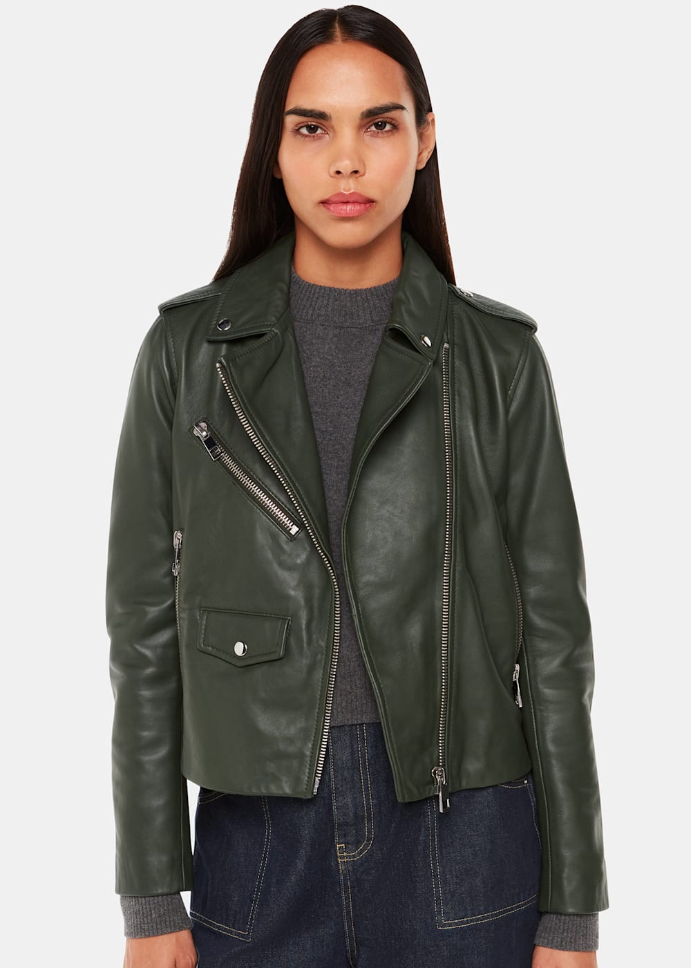 Forest green leather jacket hotsell