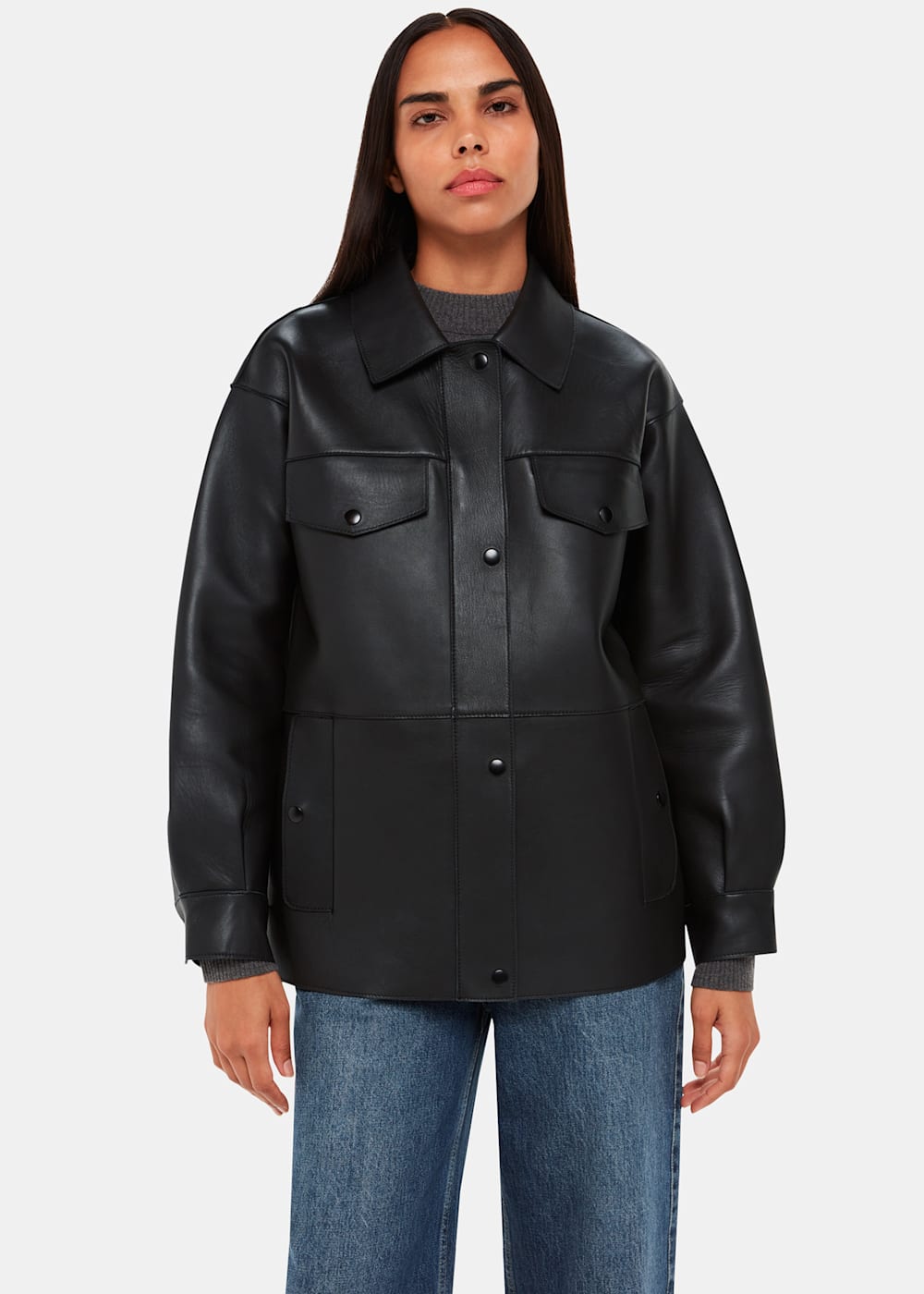Black leather jacket uk shop