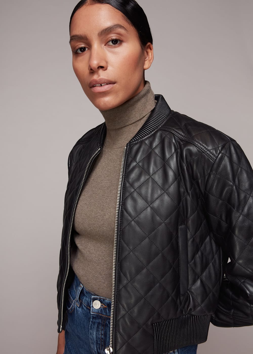 Bomber quilted jacket hot sale