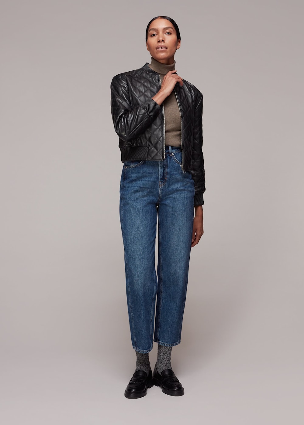 完成品 Alora Black Quilted | US Whistles | WHISTLES | Bomber ジャケット・アウター