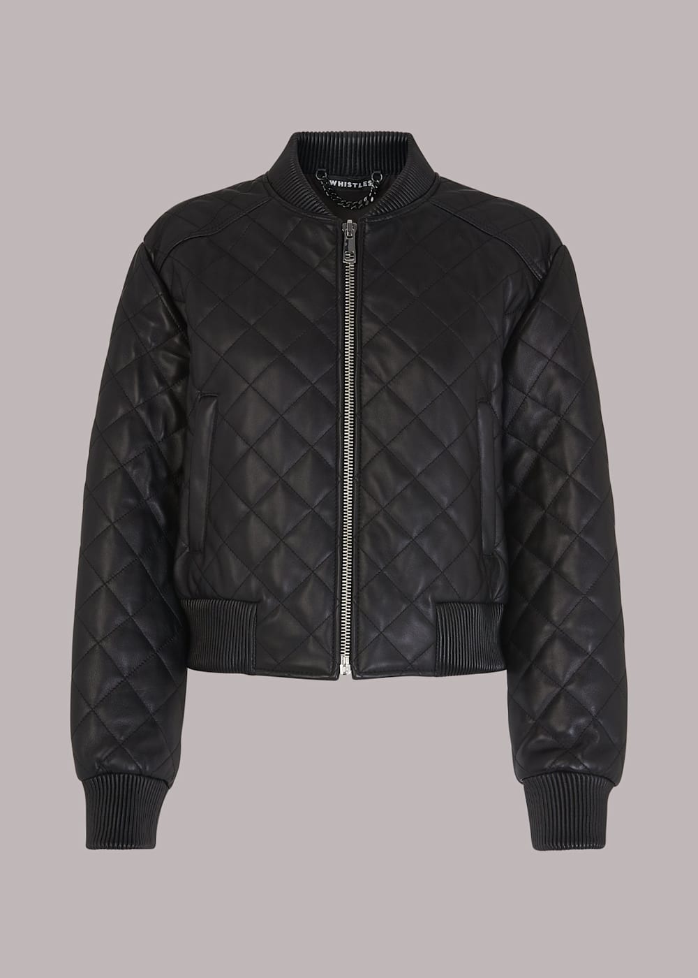 Black Alora Quilted Bomber | WHISTLES | Whistles US |