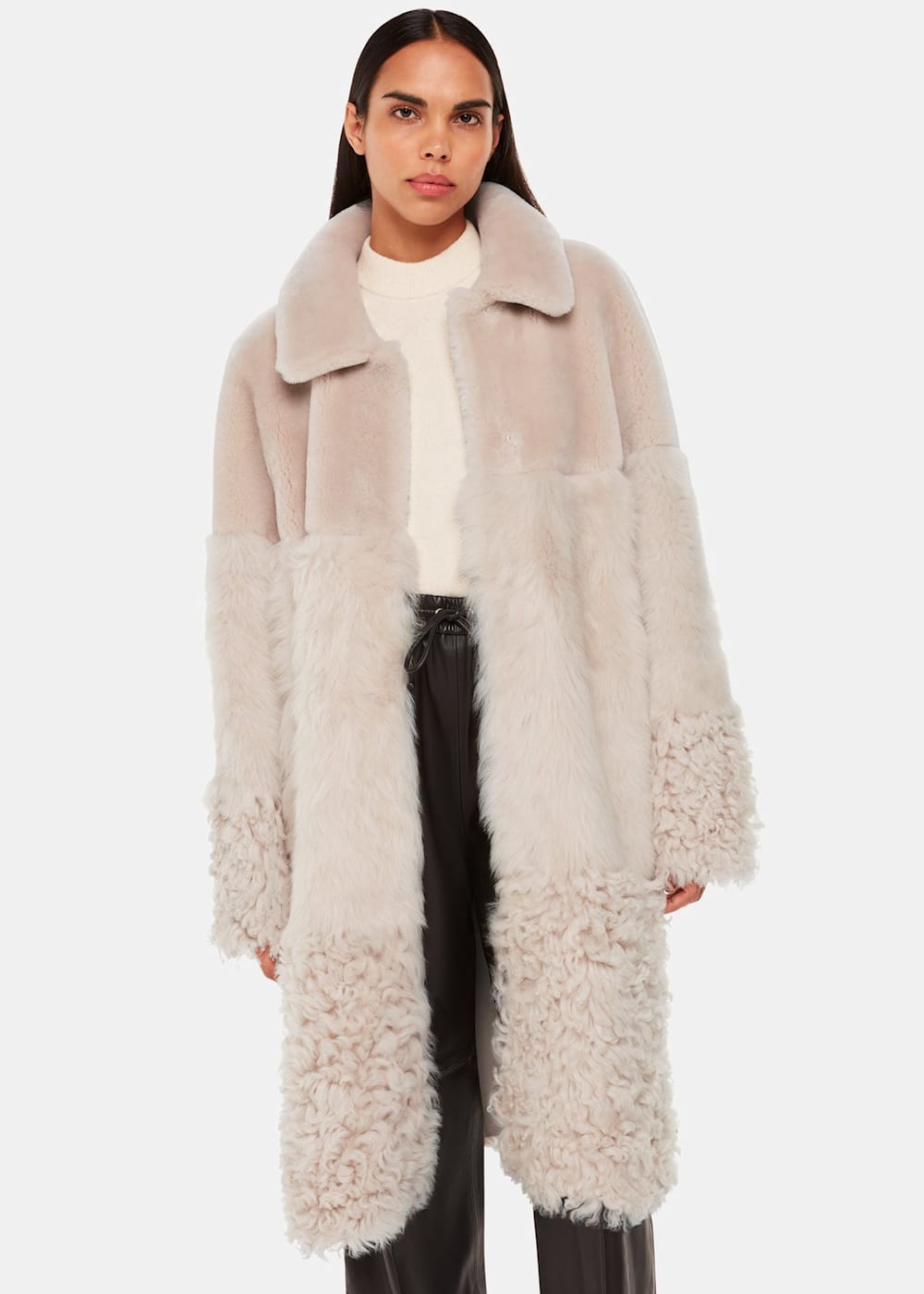 Longline shearling coat 2025