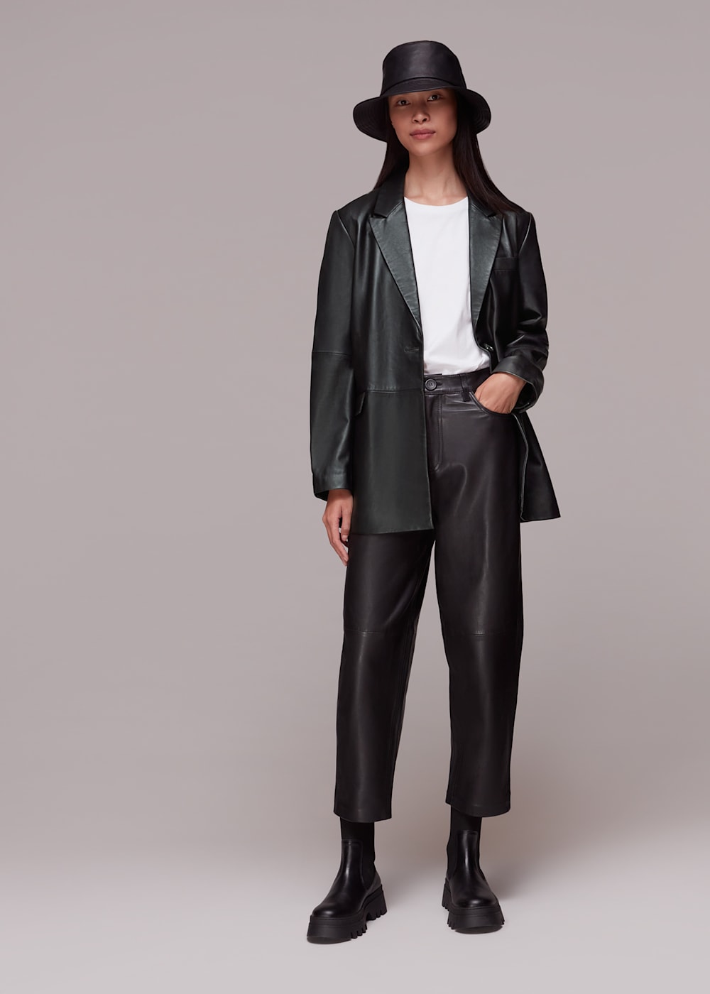 Black leather sports coat hotsell
