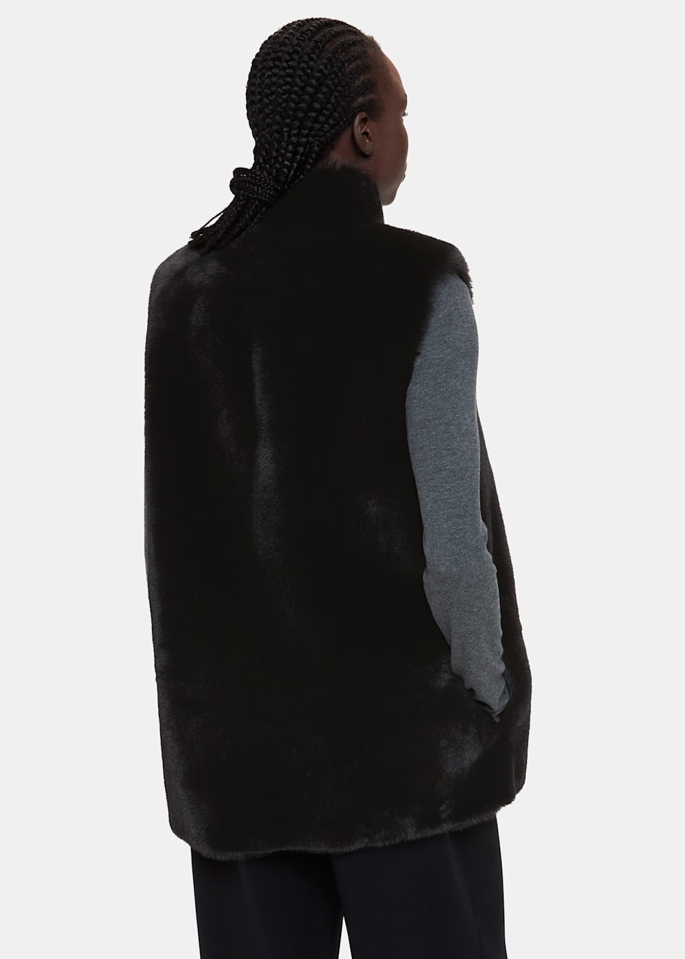 Dark grey faux fur gilet online