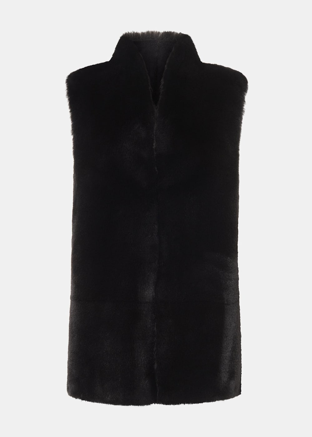 Black fur gilet size 18 sales