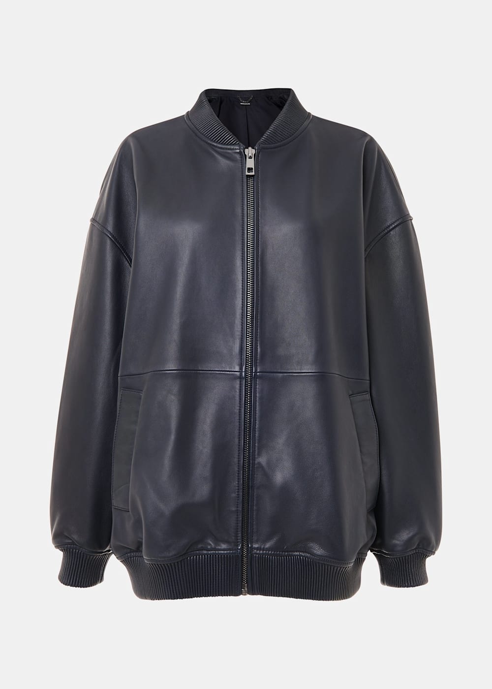 Navy Erin Leather Bomber | WHISTLES | Whistles US |