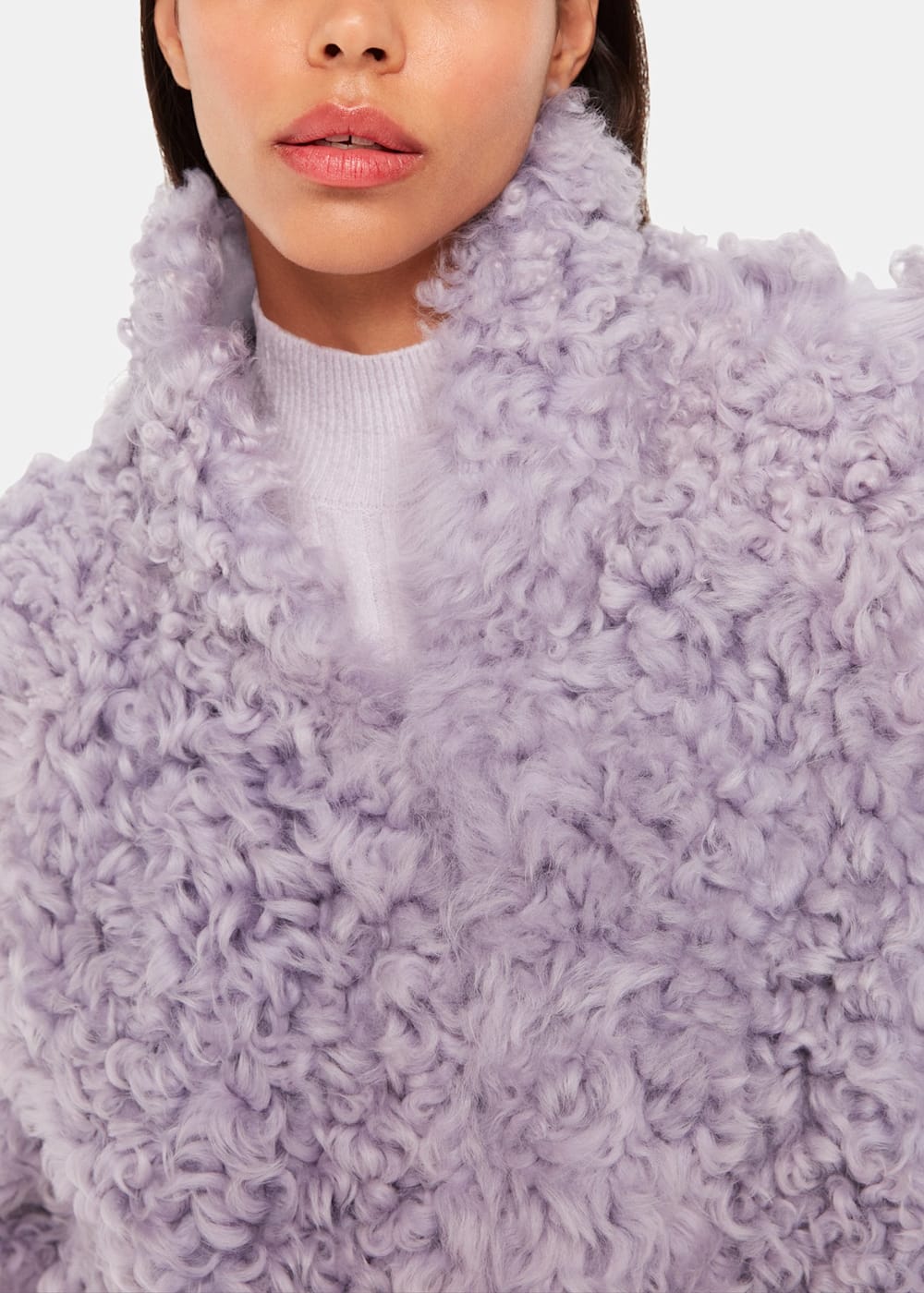 Lilac Naja Shearling Coat WHISTLES Whistles US