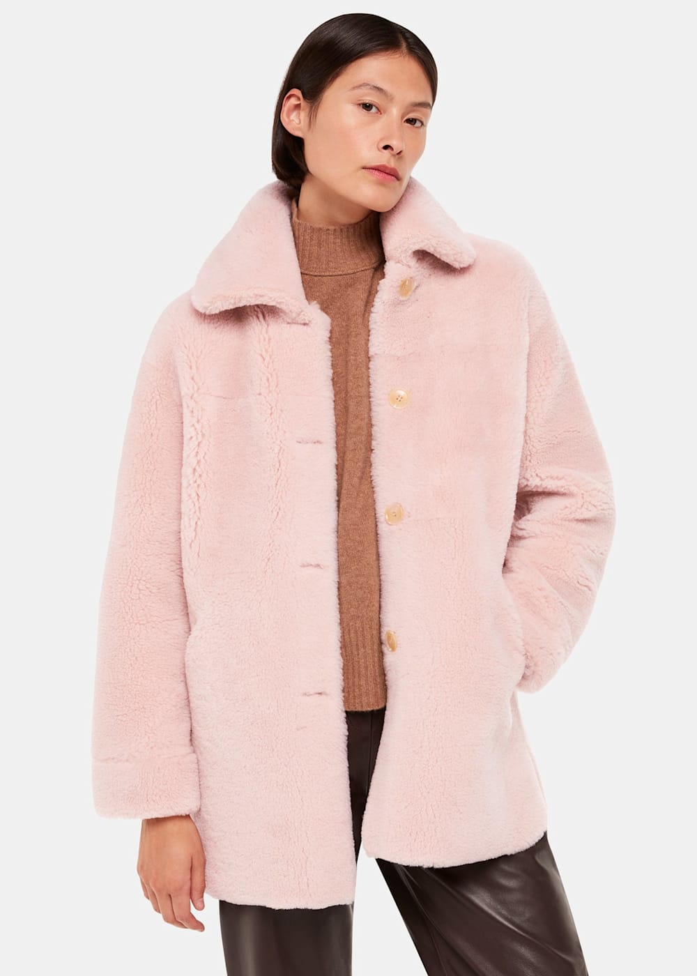 Pink Mia Shearling Coat | WHISTLES | Whistles US | Pink Mia Shearling Coat | WHISTLES | Whistles US |