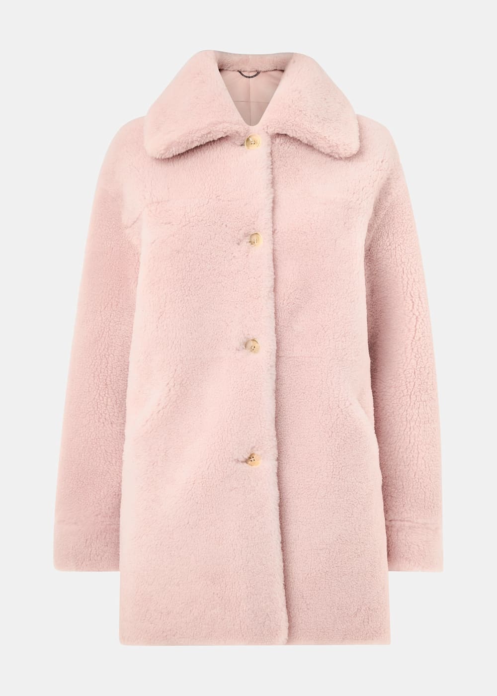 Pink Mia Shearling Coat WHISTLES Whistles US