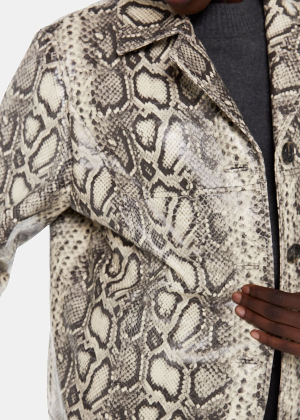 Multicolour Iyana Snake Print Leather Coat WHISTLES Whistles US