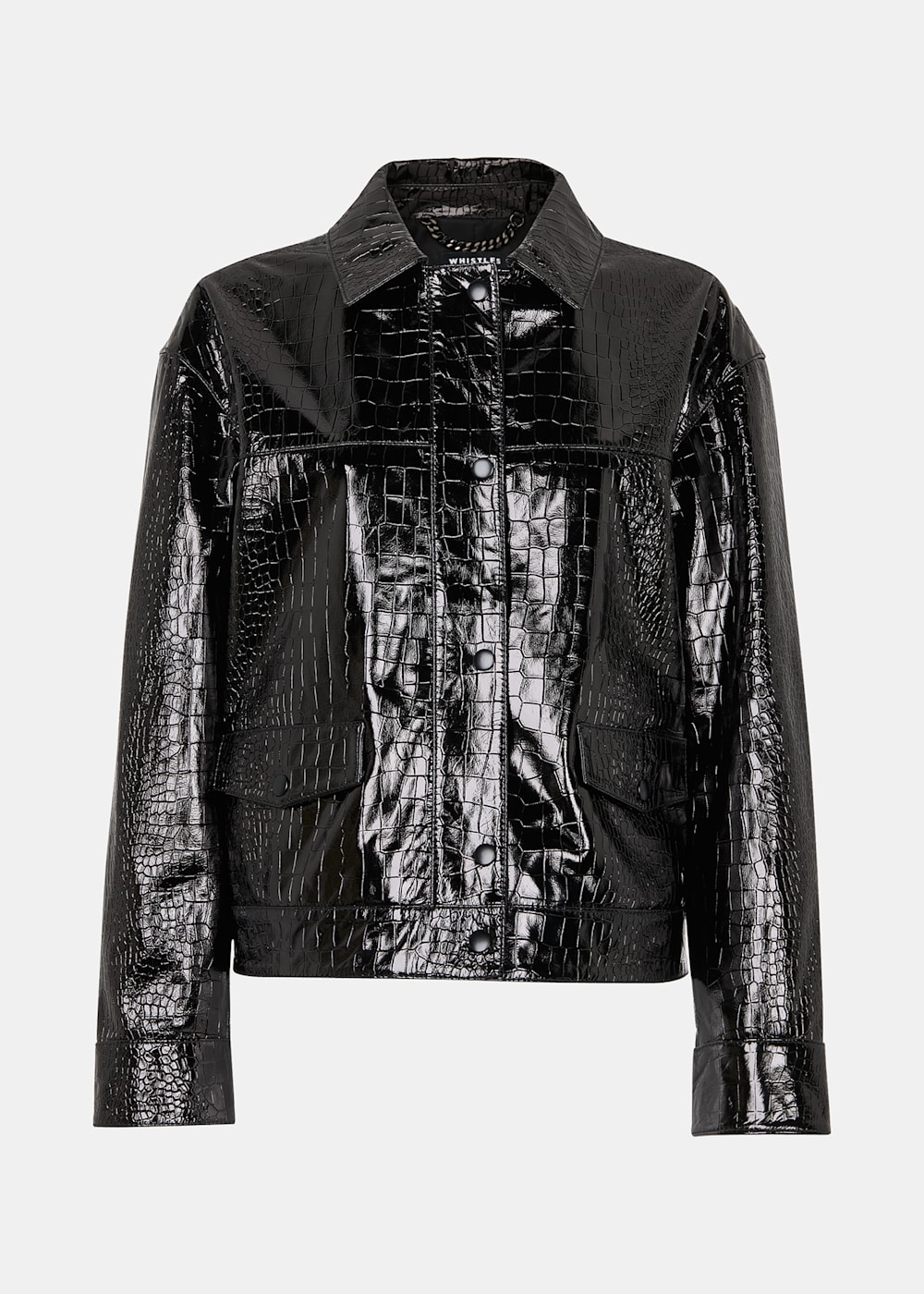 Patent biker jacket cheap