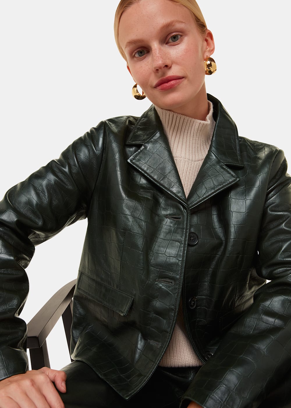Croc leather jacket shop