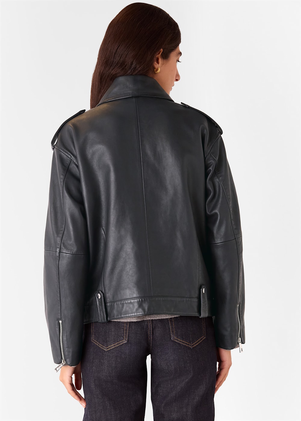Whistles leather biker jacket 2025