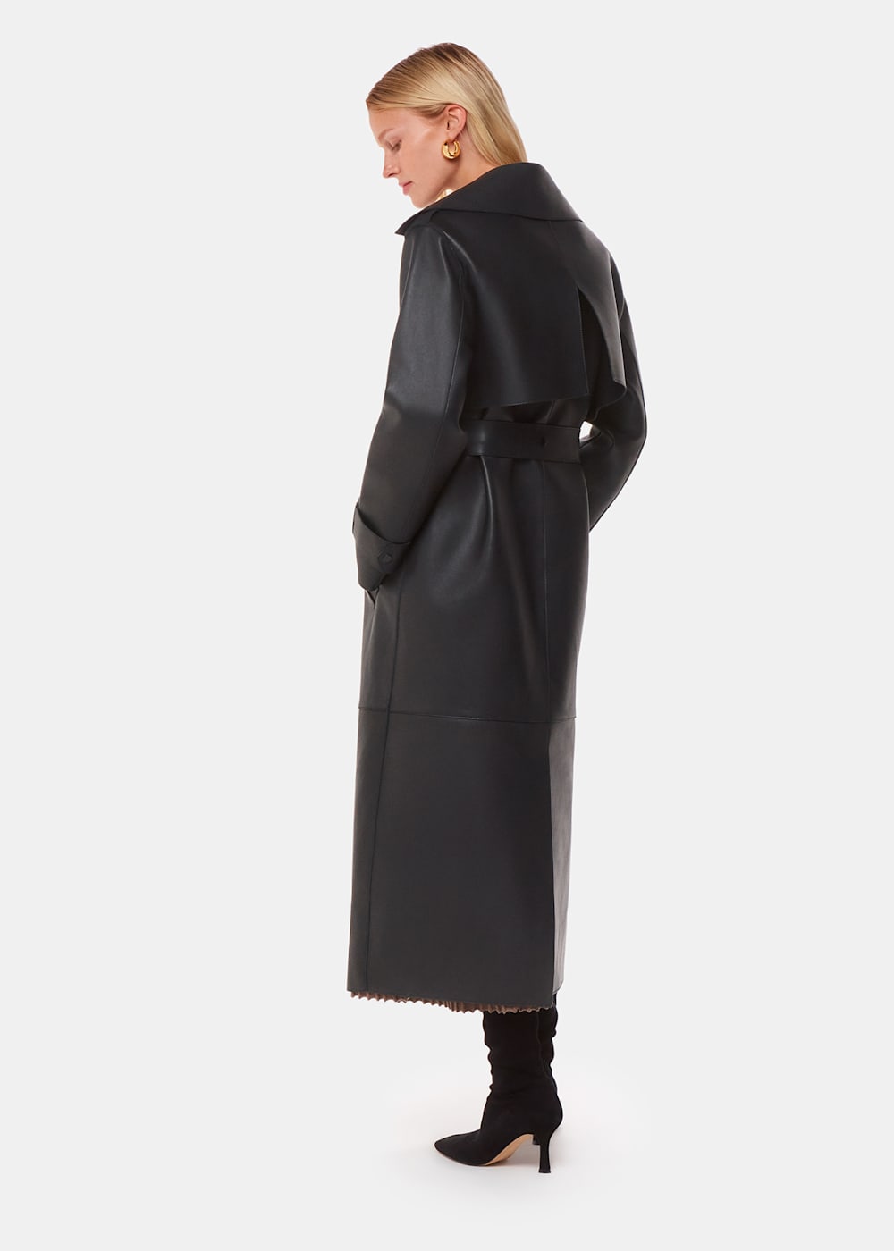 Black Faye Clean Bonded Trench Coat WHISTLES Whistles UK