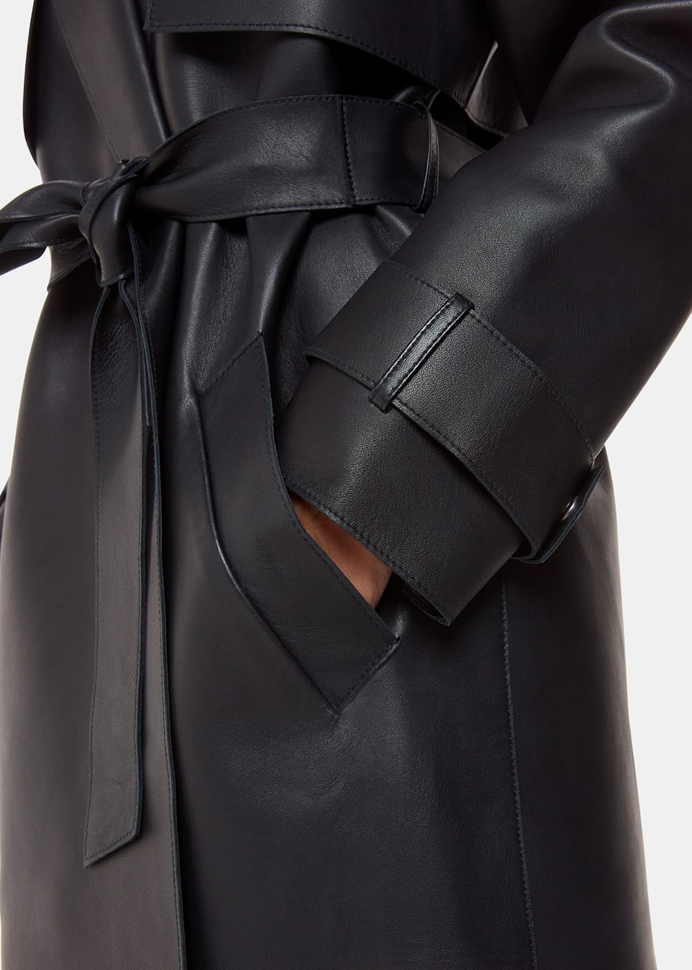Black Faye Clean Bonded Trench Coat WHISTLES Whistles UK