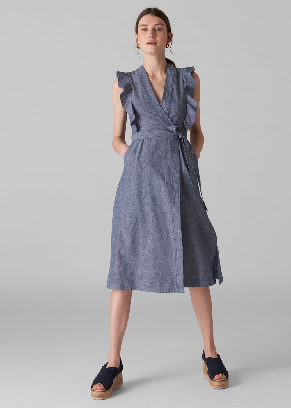 Chambray wrap dress discount
