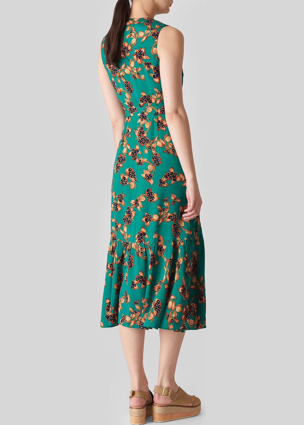 Green Multi Capri Print Wrap Dress WHISTLES Whistles UK