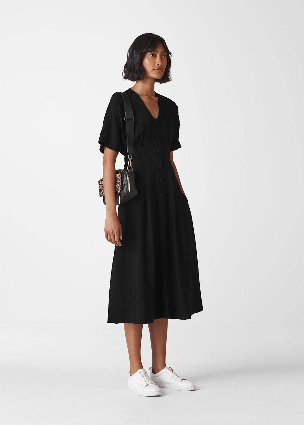 Whistles lenno print naya button dress online