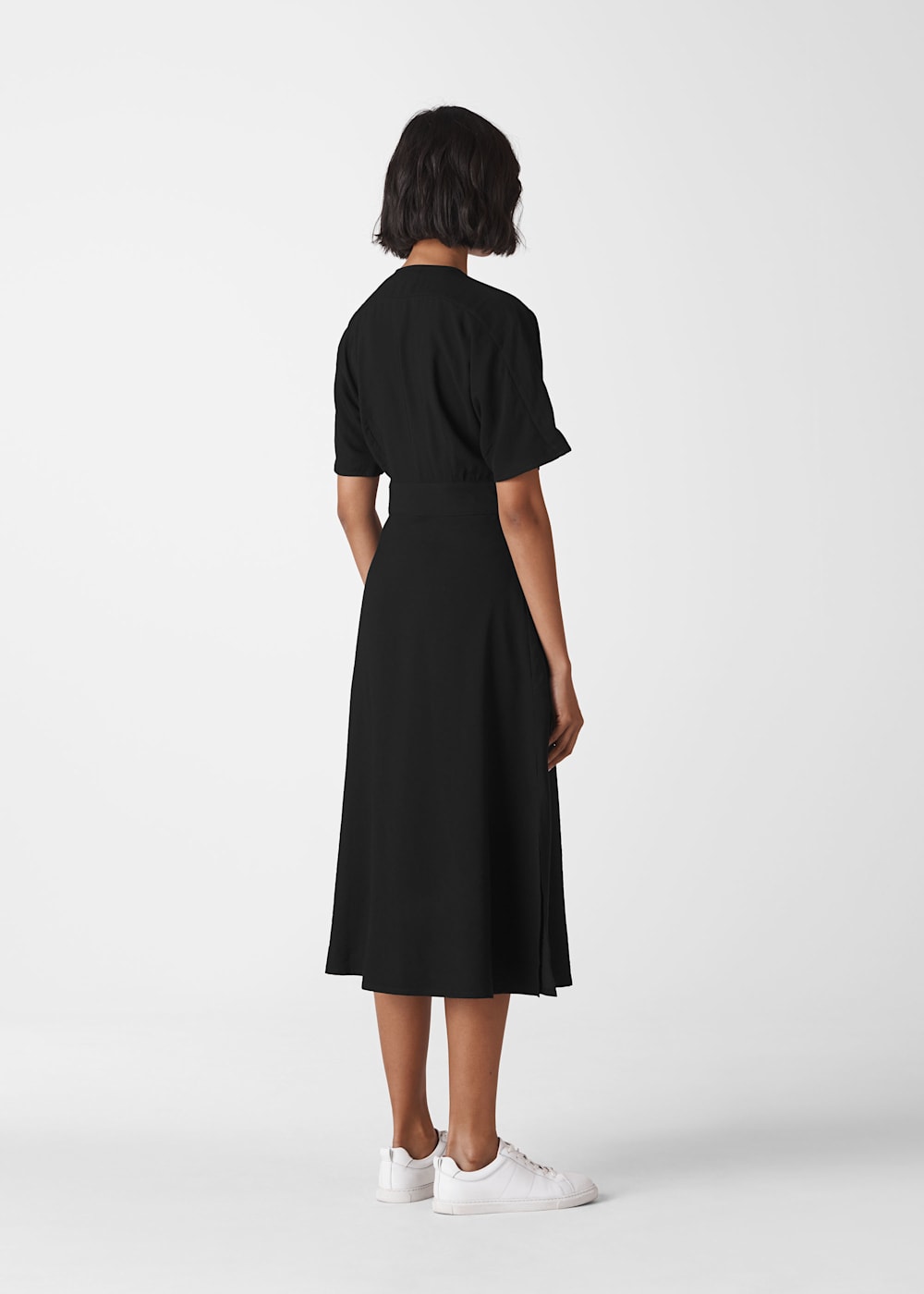 Black Naya Button Detail Dress